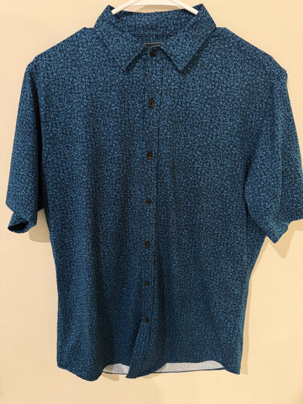 Rugby University Men's Small Blue Short Sleeve Button Up Shirt